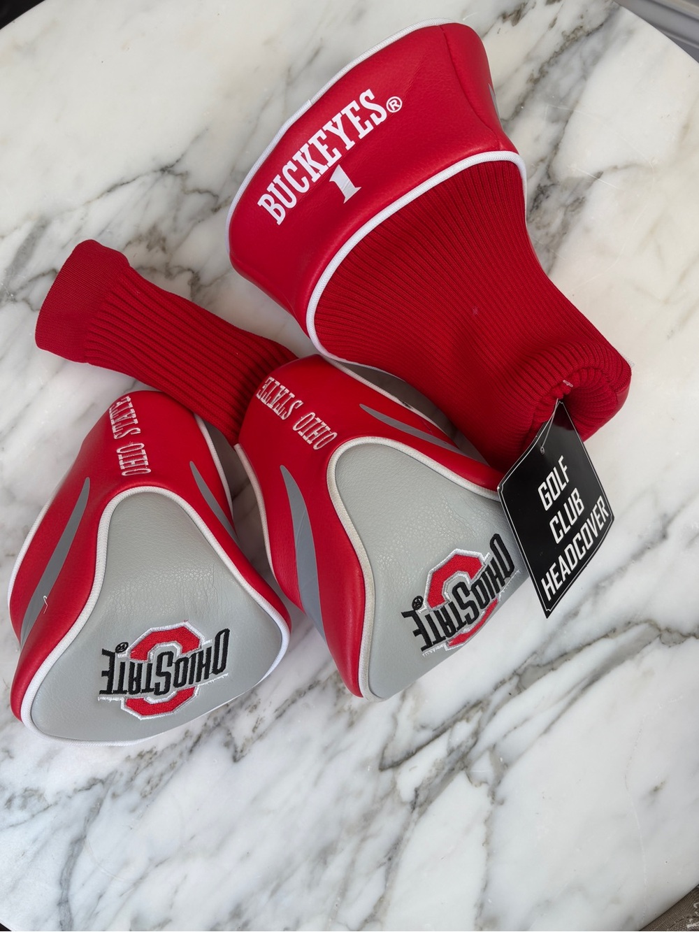 NEW Ohio State Buckeyes Red Golf Club Headcover Set